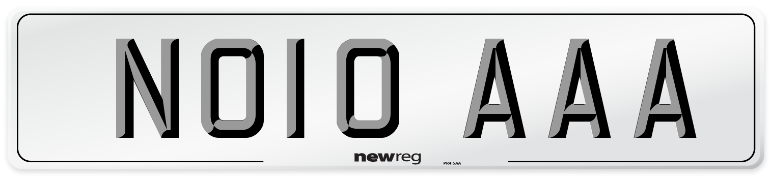 NO10 AAA Number Plate from New Reg